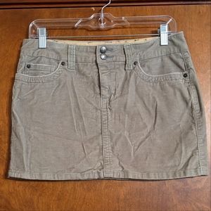 Vintage Y2K sage stretch corduroy 5 pocket low rise micro mini skirt 2000s sz 5